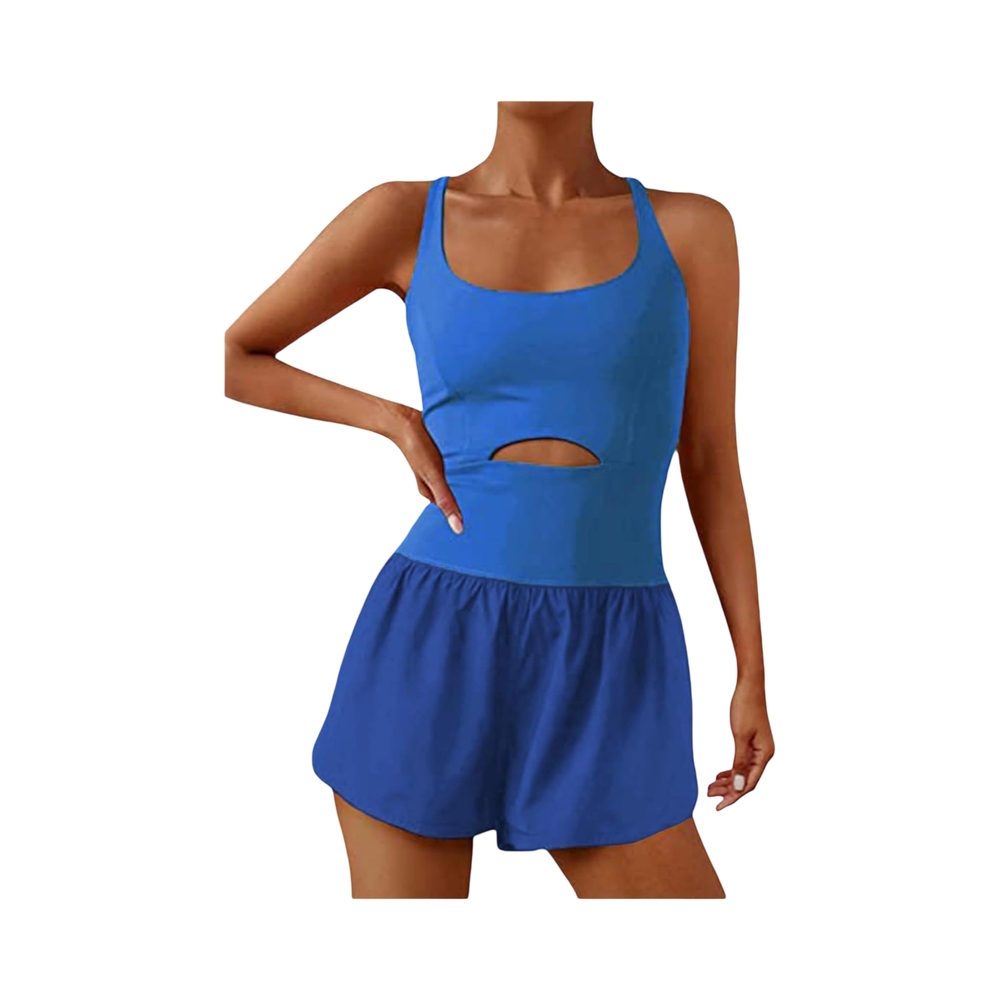 1 New Hoganda Blue Women's workout romper size large